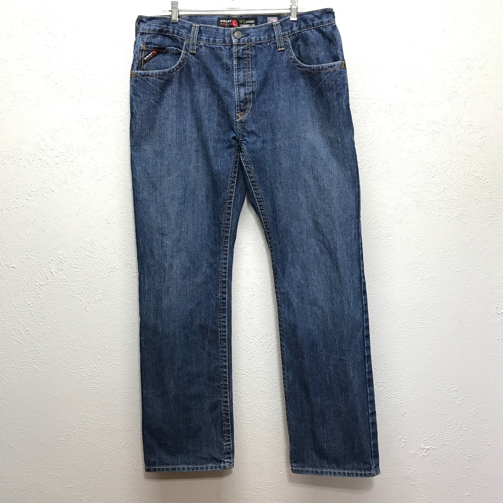 Ariat FR M5 Slim Straight Leg Work Jeans Mens 38x36 Flame Resistant Denim Cat 2